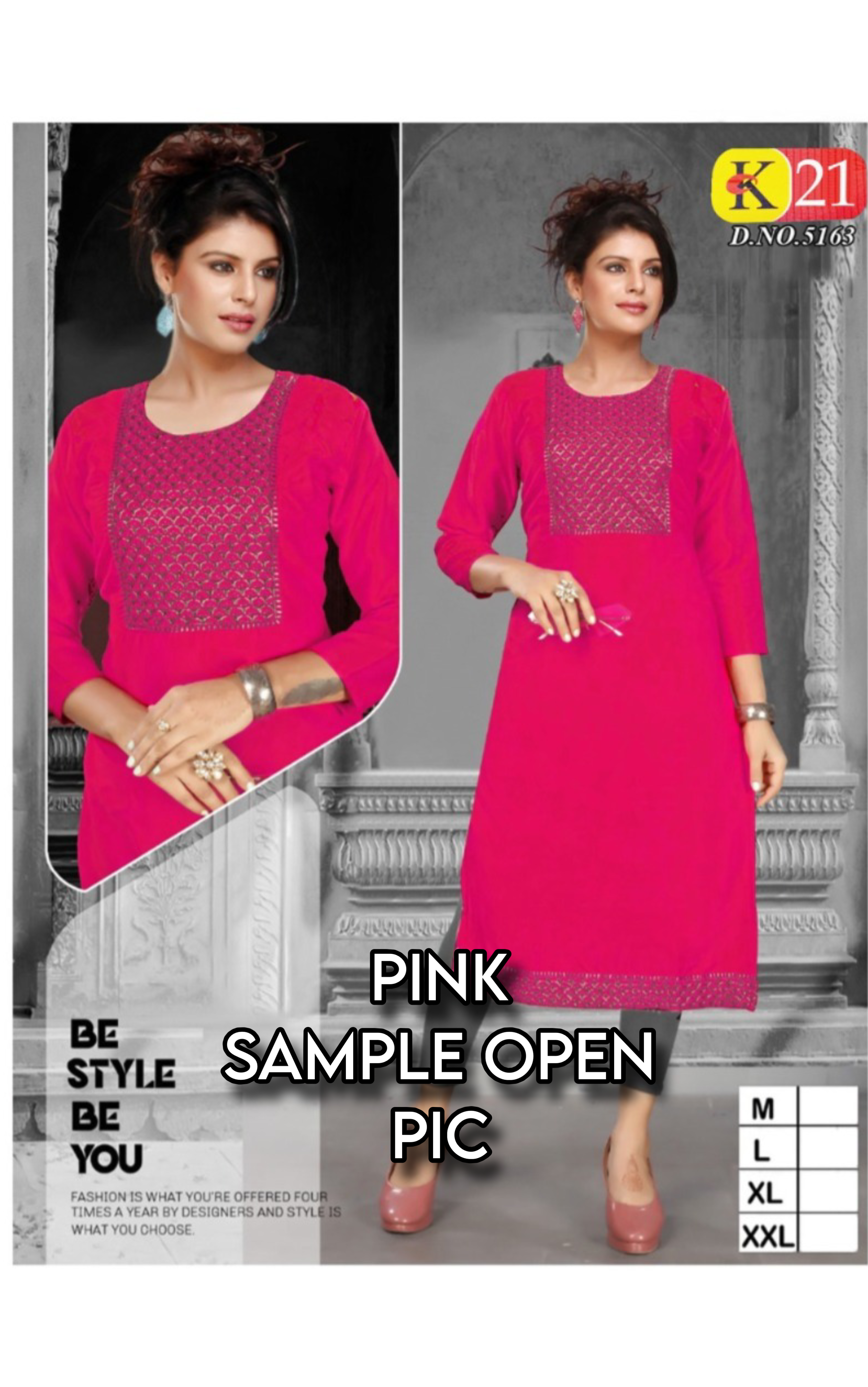 Pink Satin Kurti