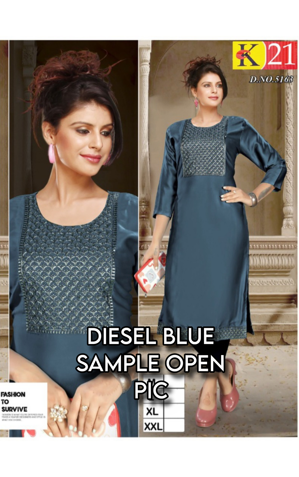 DeiselBlue Satin Kurti