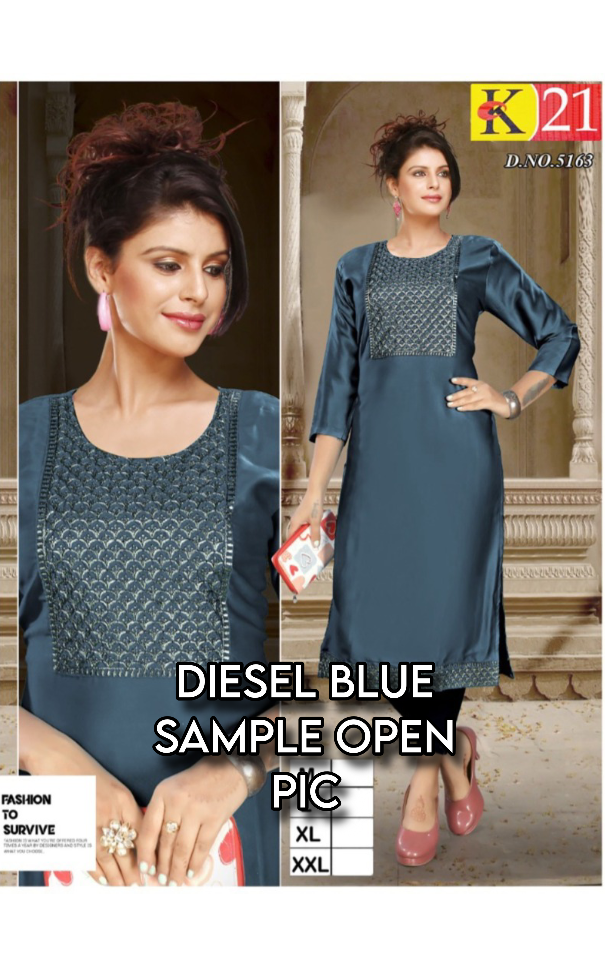 DeiselBlue Satin Kurti