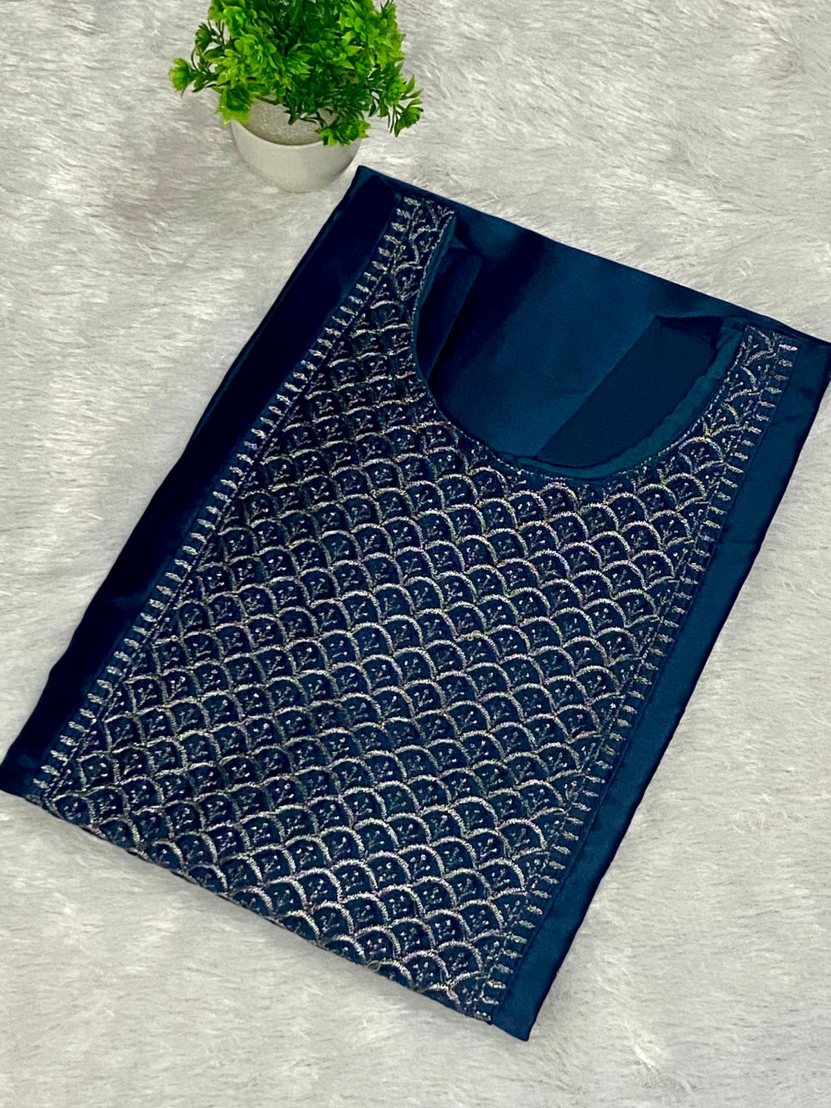 NavyBlue Satin Kurti